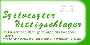 szilveszter wittigschlager business card